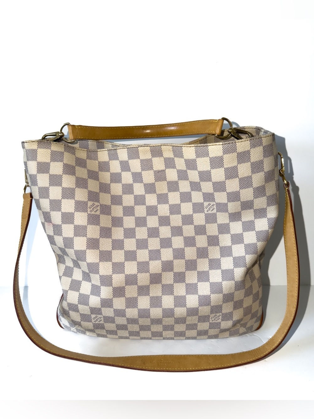 Rare Louis Vuitton Soffi Damier Azur Shoulder Bag Authentic Classic Summer - Picture 2 of 13